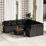 Conjunto de Sofá de Jardín de 9 Piezas con Cojines Negro Poliratán Acacia | Foro24.es | Tu tienda online para hogar, jardín y más Foro24.es