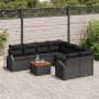 Conjunto de Sofá de Jardín de 9 Piezas con Cojines Negro Poliratán Acacia | Foro24.es | Tu tienda online para hogar, jardín y más Foro24.es