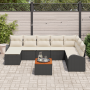 Conjunto de Sofá de Jardín  de 9 Piezas con Cojines Negro Ratán Poliéster Acacia | Foro24.es | Tu tienda online para hogar, jardín y más Foro24.es