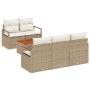 Set de Sofá de Jardín de 6 Piezas con Cojines Beige Poliratán Acacia by , Outdoor sofas - Ref: Foro24-3356314, Price: 503,57 ...