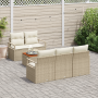 Set de Sofá de Jardín de 6 Piezas con Cojines Beige Poliratán Acacia by , Outdoor sofas - Ref: Foro24-3356314, Price: 503,57 ...
