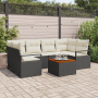 Conjunto de Sofás de Jardín de 7 Piezas con Cojines Negro Poliratán Acacia | Foro24.es | Tu tienda online para hogar, jardín y más Foro24.es