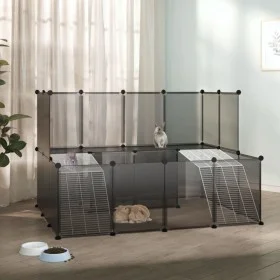 Kleintierkäfig schwarz 143x107x93 cm PP und Stahl von vidaXL, Käfige und Lebensräume für Kleintiere - Ref: Foro24-340569, Pre...