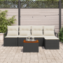 Conjunto de sofá de jardín de 6 piezas con cojines Negro Poliratán Acacia | Foro24.es | Tu tienda online para hogar, jardín y más Foro24.es
