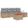 Conjunto de Sofá de Jardín de 6 Piezas con Cojines Beige Ratán Sintético Acacia de , Sofás de exterior - Ref: Foro24-3356362,...