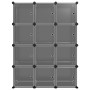 Estantería de cubos con 12 compartimentos y puertas PP negro