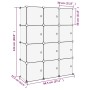 Estantería de cubos con 12 compartimentos y puertas PP negro