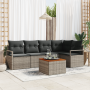 Conjunto de Sofá de Jardín de 6 Piezas con Cojines Gris de Ratán Polimérico Acacia | Foro24.es | Tu tienda online para hogar, jardín y más Foro24.es