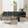 Conjunto de Sofá de Jardín de 6 Piezas con Cojines Gris de Ratán Polimérico Acacia | Foro24.es | Tu tienda online para hogar, jardín y más Foro24.es