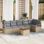 Conjunto de Sofá de Jardín de 7 Piezas con Cojines Beige Poliratán Acacia de , Sofás de exterior - Ref: Foro24-3356383, Preci...