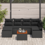 Conjunto de Sofá de Jardín de 7 Piezas con Cojines Negro Poliratán Acacia | Foro24.es | Tu tienda online para hogar, jardín y más Foro24.es