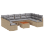 Juego de Sofá de Jardín de 10 Piezas con Cojines Beige Poliratán Acacia by , Outdoor sofas - Ref: Foro24-3356418, Price: 668,...