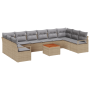 Juego de Sofá de Jardín de 11 Piezas con Cojines Beige de Poliratán y Acacia von , Outdoor-Sofas - Ref: Foro24-3356425, Preis...