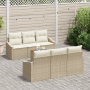 Juego de Sofá de Jardín de 7 Piezas con Cojines Beige de Ratán Sintético Acacia by , Outdoor sofas - Ref: Foro24-3356447, Pri...