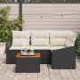 Juego de Sofá de Jardín de 5 Piezas con Cojines Negro Polirratán Acacia by , Outdoor sofas - Ref: Foro24-3356493, Price: 355,...