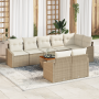 Juego de Sofás de Jardín de 9 Piezas con Cojines Beige de Poliratán Acacia de , Sofás de exterior - Ref: Foro24-3356517, Prec...