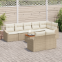 Juego de Sofás de Jardín de 9 Piezas con Cojines Beige de Poliratán Acacia de , Sofás de exterior - Ref: Foro24-3356517, Prec...