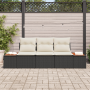 Set de Sofá de Jardín de 3 Piezas con Cojines Negro Poliratán Acacia de , Sofás de exterior - Ref: Foro24-3356682, Precio: 26...
