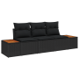 Set de Sofás de Jardín con Cojines Negro Poliratán Acacia de , Sofás de exterior - Ref: Foro24-3356683, Precio: 278,82 €, Des...