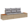 Conjunto de Sofás de Jardín de 3 Piezas con Cojines Beige de Rattan Poliéster Acacia by , Outdoor sofas - Ref: Foro24-3356685...