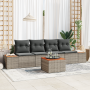 Conjunto de Sofá de Jardín de 5 Piezas con Cojines Gris Poliratán Acacia de , Sofás de exterior - Ref: Foro24-3356689, Precio...