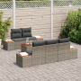 Conjunto de Sofá de Jardín de 6 Piezas con Cojines Gris Poliratán Acacia de , Sofás de exterior - Ref: Foro24-3356694, Precio...