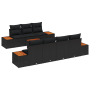 Conjunto de Sofá de Jardín de 8 Piezas con Cojines Negro Poliratán Acacia de , Sofás de exterior - Ref: Foro24-3356708, Preci...
