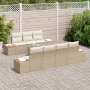 Juego de Sofá de Jardín de 8 Piezas con Cojines Beige Poliratán Acacia de , Sofás de exterior - Ref: Foro24-3356711, Precio: ...