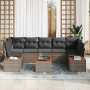 Conjunto de Sofá de Jardín de 8 piezas con Cojines Gris Polirratán Acacia by , Outdoor sofas - Ref: Foro24-3356714, Price: 54...