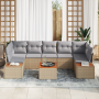 Conjunto de Sofás de Jardín de 8 Piezas con Cojines Beige Ratán Sintético Acacia von , Outdoor-Sofas - Ref: Foro24-3356715, P...