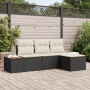 Conjunto de Sofá de Jardín de 4 Piezas con Cojines Ratán Sintético Negro Acacia de , Sofás de exterior - Ref: Foro24-3356727,...