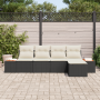 Conjunto de Sofá de Jardín de 5 Piezas con Cojines Negro Poliratan Acacia de , Sofás de exterior - Ref: Foro24-3356732, Preci...