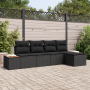 Conjunto de Sofás de Jardín de 5 Piezas con Cojines Negro Poliratán Acacia de , Sofás de exterior - Ref: Foro24-3356733, Prec...