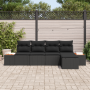 Conjunto de Sofás de Jardín de 5 Piezas con Cojines Negro Poliratán Acacia de , Sofás de exterior - Ref: Foro24-3356733, Prec...