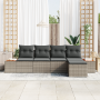 Conjunto de Sofás de Jardín de 5 Piezas con Cojines Gris de Rattan Acacia by , Outdoor sofas - Ref: Foro24-3356734, Price: 39...
