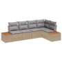 Juego de Sofá de Jardín de 5 piezas con Cojines en Ratán Poliéster Beige de , Sofás de exterior - Ref: Foro24-3356755, Precio...