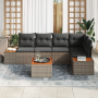 Conjunto de Sofá de Jardín de 6 Piezas con Cojines Gris Poliratán Acacia de , Sofás de exterior - Ref: Foro24-3356759, Precio...