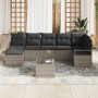 Conjunto de sofá de jardín 8 pcs Gris Poliratán