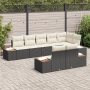 Conjunto de Sofás de Jardín de 8 Piezas con Cojines Ratán Negro Acacia de , Sofás de exterior - Ref: Foro24-3356777, Precio: ...