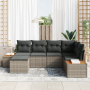 Conjunto de Sofá de Jardín de 6 Piezas con Cojines Gris de Poliratán Acacia de , Sofás de exterior - Ref: Foro24-3356789, Pre...
