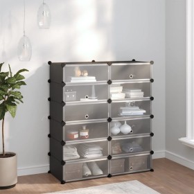 Black PP shoe rack 94.5x36.5x106 cm by vidaXL, Shoe racks and shoe organizers - Ref: Foro24-340563, Price: 69,43 €, Discount: %