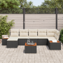 Conjunto de Sofá de Jardín de 8 Piezas con Cojines Negro Poliratán Acacia de , Sofás de exterior - Ref: Foro24-3356802, Preci...