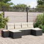 Conjunto de Sofás de Jardín de 6 Piezas con Cojines de Ratán de Poliéster Negro de , Sofás de exterior - Ref: Foro24-3356807,...