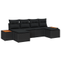 Set de Sofás de Jardín de 6 Piezas con Cojines Negro de Ratán de Polietileno Acacia de , Sofás de exterior - Ref: Foro24-3356...