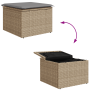 Set de Sofás de Jardín de 6 Piezas con Cojines Beige Ratán Poliéster Acacia de , Sofás de exterior - Ref: Foro24-3356810, Pre...