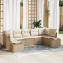 Conjunto de Sofá de Jardín de 7 Piezas con Cojines Beige Poliratán Acacia de , Sofás de exterior - Ref: Foro24-3356831, Preci...