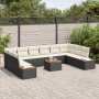 Conjunto de Sofá de Jardín de 11 Piezas con Cojines Negro Poliratán Acacia de , Sofás de exterior - Ref: Foro24-3356847, Prec...