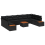 Conjunto de Sofá de Jardín de 11 Piezas con Cojines Negro Poliratán Acacia de , Sofás de exterior - Ref: Foro24-3356848, Prec...