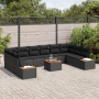 Conjunto de Sofá de Jardín de 11 Piezas con Cojines Negro Poliratán Acacia de , Sofás de exterior - Ref: Foro24-3356848, Prec...