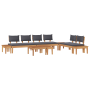 Juego de Bancos de Jardín de 5 Piezas con Cojines de Madera Sólida Teak de , Sofás modulares de exterior - Ref: Foro24-335687...